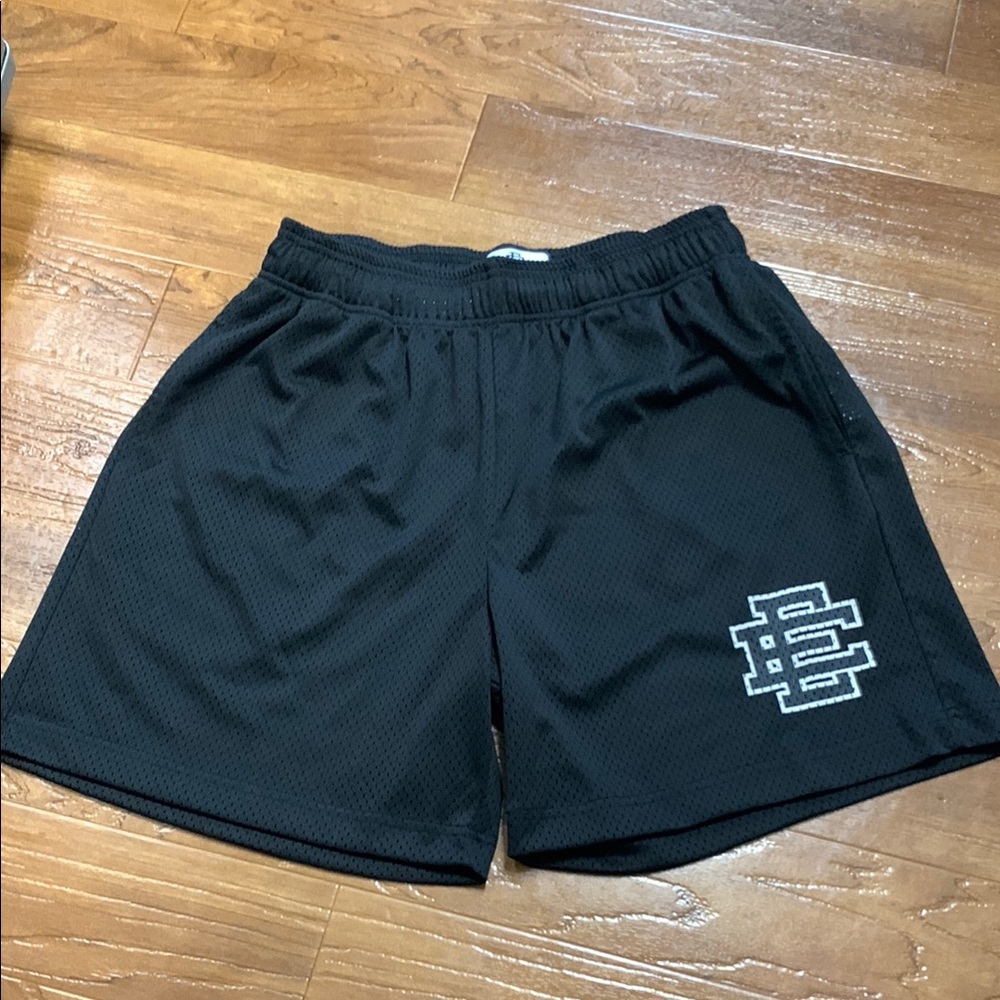Eric Emanuel New York Black Athletic Mesh Shorts with Embroidered Logo